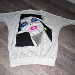 Sunbelt Pop Art Graphic Sweatshirt Vintage Schnorr Signed OS Oversized